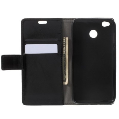 BQ Aquaris X, Aquaris X Pro atverčiamas juodas odinis dėklas, knygutė - piniginė / Priedai.lt