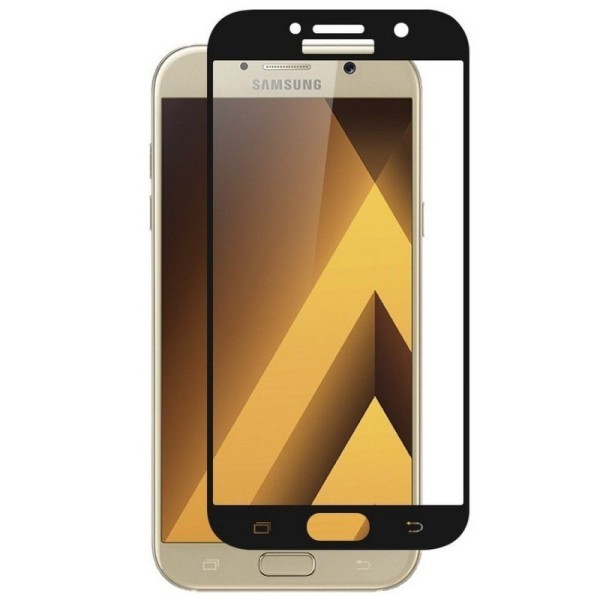 „Calans“ Tempered Glass pilnīgi aizsedzams ekrāna aizsargstikls 0.2 mm - melns (Galaxy A7 2017)