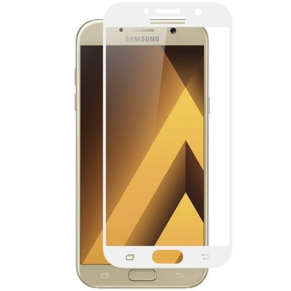 „Calans“ Tempered Glass pilnīgi aizsedzams ekrāna aizsargstikls 0.2 mm - balts (Galaxy A7 2017)