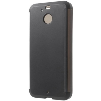 HTC 10 Evo (HTC Bolt) Dot View atvērams melns maciņš - maks / Vacins.lv