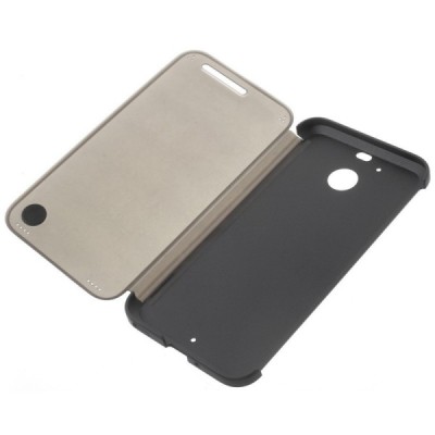 HTC 10 Evo (HTC Bolt) Dot View atvērams melns maciņš - maks / Vacins.lv