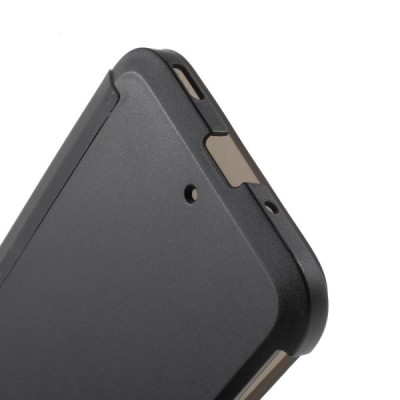 HTC 10 Evo (HTC Bolt) Dot View atvērams melns maciņš - maks / Vacins.lv