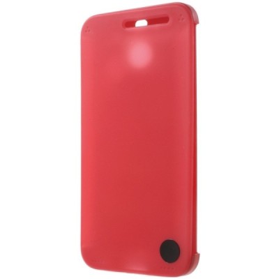 HTC 10 Evo (HTC Bolt) Dot View atvērams sarkans maciņš - maks / Vacins.lv