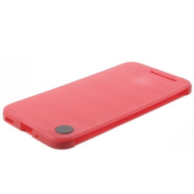 HTC 10 Evo (HTC Bolt) Dot View atvērams sarkans maciņš - maks / Vacins.lv