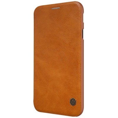 Greznais „Nillkin“ Qin sērijas ādas atvērams brūns Samsung Galaxy J5 2017 (J530) maciņš / Vacins.lv