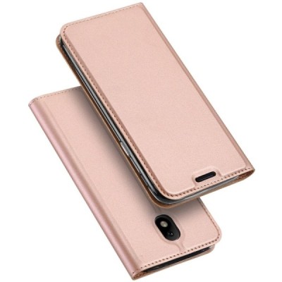 „Dux Ducis“ Skin serijos Samsung Galaxy J5 2017 (J530) rožinis odinis atverčiamas dėklas / Priedai.lt