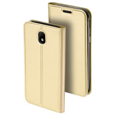 Samsung Galaxy J5 2017 (J530) „Dux Ducis“ Skin sērijas zelta ādas atvērams maciņš / Vacins.lv