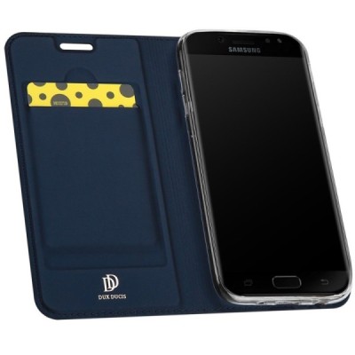 Samsung Galaxy J5 2017 (J530) „Dux Ducis“ Skin sērijas zils ādas atvērams maciņš / Vacins.lv