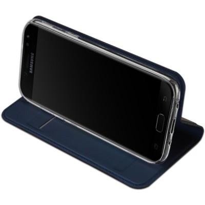 Samsung Galaxy J5 2017 (J530) „Dux Ducis“ Skin sērijas zils ādas atvērams maciņš / Vacins.lv