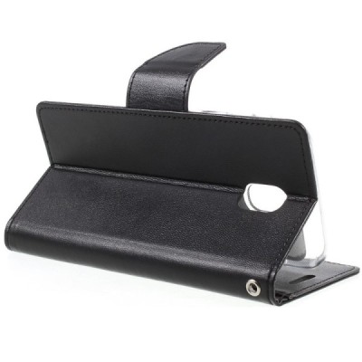 „Mercury Goospery“ Samsung Galaxy J5 2017 (J530) melns ādas maciņš / Vacins.lv