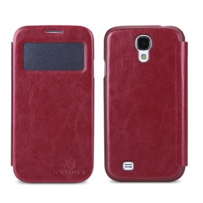 „Nillkin“ Easy raudonas odinis atverčiamas Samsung Galaxy S4 i9505, i9500 dėklas (knygutė) / Priedai.lt