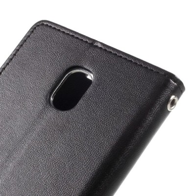 „Mercury Goospery“ Samsung Galaxy J5 2017 (J530) melns ādas maciņš / Vacins.lv