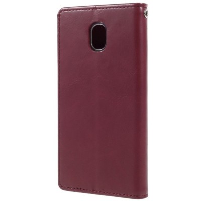 „Mercury“ Bravo Diary Samsung Galaxy J5 2017 (J530) bordo ādas maciņš / Vacins.lv