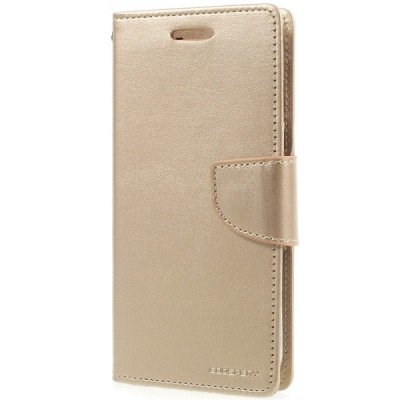 „Mercury Goospery“ Samsung Galaxy J5 2017 (J530) zelta ādas maciņš / Vacins.lv