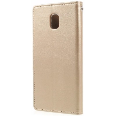 „Mercury Goospery“ Samsung Galaxy J5 2017 (J530) zelta ādas maciņš / Vacins.lv