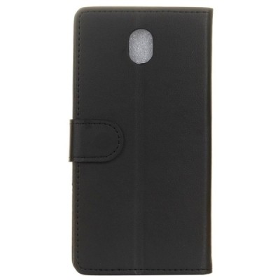 Samsung Galaxy J5 2017 (J530) atvēramais ādas melns maciņš (maks) / Vacins.lv