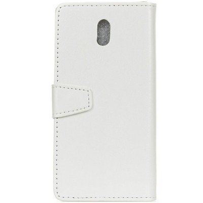 Samsung Galaxy J5 2017 (J530) atvēramais ādas balts maciņš (maks) / Vacins.lv