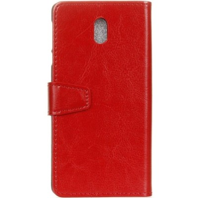 Samsung Galaxy J5 2017 (J530) atvēramais ādas sarkans maciņš (maks) / Vacins.lv