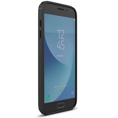 Samsung Galaxy J5 2017 (J530) „Carbon“ cieta silikona (TPU) melns apvalks / vacins.lv