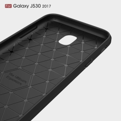 Samsung Galaxy J5 2017 (J530) „Carbon“ cieta silikona (TPU) melns apvalks / vacins.lv