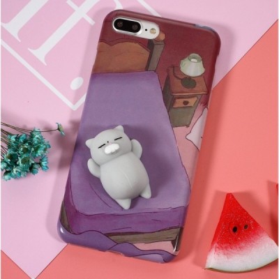 Apple iPhone 7 Plus (iPhone 8 Plus) „Squezy“ Cat kieto silikono TPU violetinis dėklas - nugarėlė / Priedai.lt