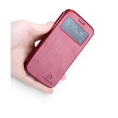 „Nillkin“ Easy raudonas odinis atverčiamas Samsung Galaxy S4 i9505, i9500 dėklas (knygutė) / Priedai.lt