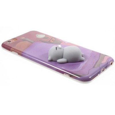 Apple iPhone 6 Plus (6s Plus) „Squezy“ Cat kieto silikono TPU rožinis dėklas - nugarėlė / Priedai.lt