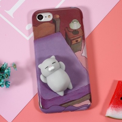 Apple iPhone 7 (iPhone 8) „Squezy“ Cat kieto silikono TPU violetinis dėklas - nugarėlė / Priedai.lt