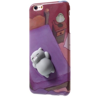 Apple iPhone 6 (6s) „Squezy“ Cat cieta silikona (TPU) violeta apvalks / vacins.lv