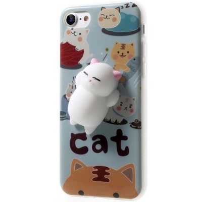 Apple iPhone 7 (iPhone 8) „Squezy“ Cat kieto silikono TPU mėlynas dėklas - nugarėlė / Priedai.lt