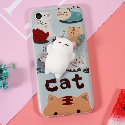 Apple iPhone 7 (iPhone 8) „Squezy“ Cat cieta silikona (TPU) zils apvalks / vacins.lv