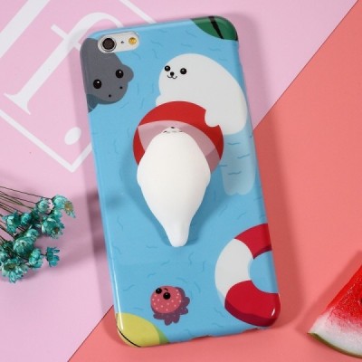 Apple iPhone 6 (6s) „Squezy“ Sea Lion cieta silikona (TPU) zils apvalks / vacins.lv