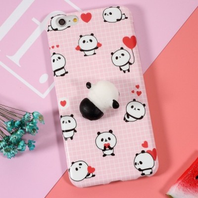 Apple iPhone 6 (6s) „Squezy“ Panda kieto silikono TPU rožinis dėklas - nugarėlė / Priedai.lt