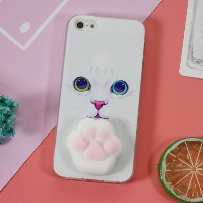 Apple iPhone 5 (5s) „Squezy“ Pėdutė kieto silikono TPU baltas dėklas - nugarėlė / Priedai.lt