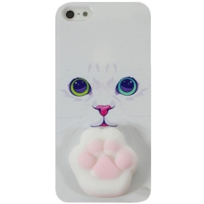 Apple iPhone 5 (5s) „Squezy“ Pėdutė cieta silikona (TPU) balts apvalks / Vacins.lv