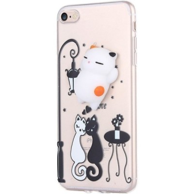 Apple iPhone 7 (iPhone 8) „Squezy“ Cat cieta silikona (TPU) dzidrs apvalks / vacins.lv