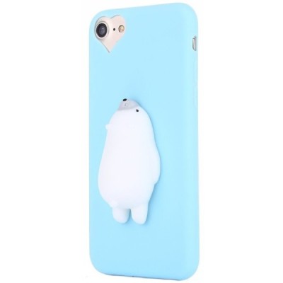 Apple iPhone 7 (iPhone 8) „Squezy“ Polar Bear cieta silikona (TPU) gaiši zils apvalks / vacins.lv
