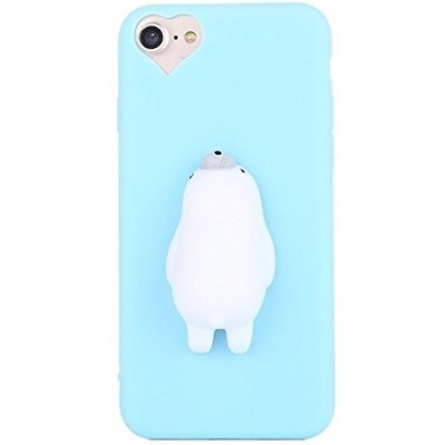 Apple iPhone 7 (iPhone 8) „Squezy“ Polar Bear cieta silikona (TPU) gaiši zils apvalks / vacins.lv