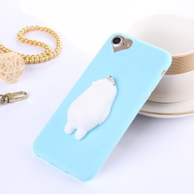 Apple iPhone 7 (iPhone 8) „Squezy“ Polar Bear cieta silikona (TPU) gaiši zils apvalks / vacins.lv
