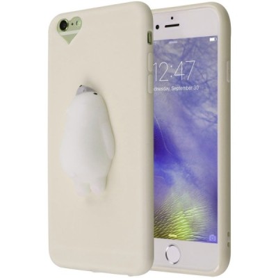 Apple iPhone 6 Plus „Squezy“ Polar Bear kieto silikono TPU baltas dėklas - nugarėlė / Priedai.lt