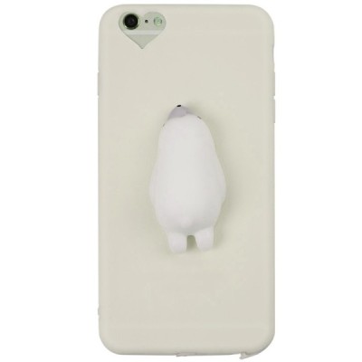 Apple iPhone 6 Plus „Squezy“ Polar Bear kieto silikono TPU baltas dėklas - nugarėlė / Priedai.lt