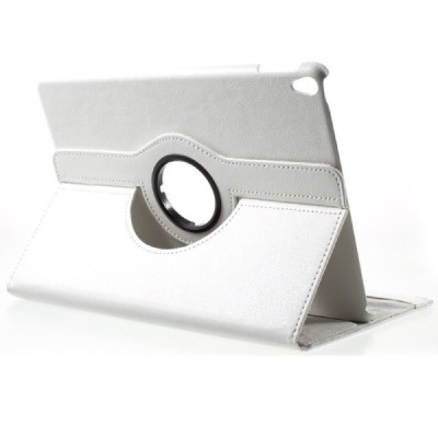 Apple iPad Pro 10.5" (Air 2019) atvēramais balts ādas maciņš, grozās 360° grādu apjomā / Vacins.lv