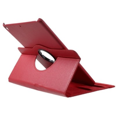 Apple iPad Pro 10.5" (Air 2019) atvēramais sarkans ādas maciņš, grozās 360° grādu apjomā / Vacins.lv