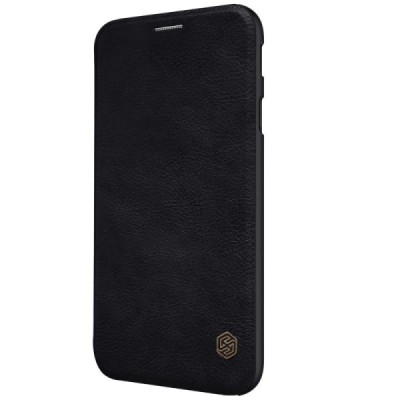Greznais „Nillkin“ Qin sērijas ādas atvērams melns Samsung Galaxy J7 2017 (J730) maciņš / Vacins.lv
