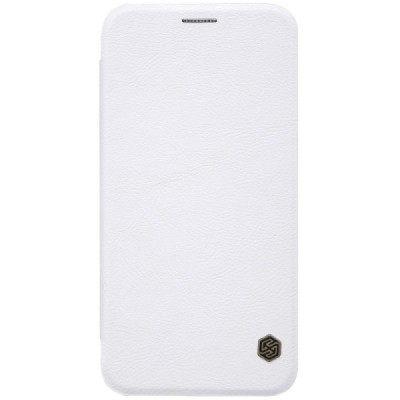 Greznais „Nillkin“ Qin sērijas ādas atvērams balts Samsung Galaxy J7 2017 (J730) maciņš / Vacins.lv