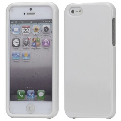 Baltas Snap-on plastikinis Apple iPhone SE (5, 5s) dėklas (dėkliukas, nugarėlė) / Priedai.lt