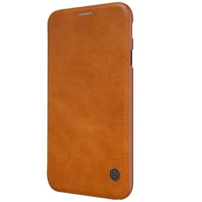 Greznais „Nillkin“ Qin sērijas ādas atvērams brūns Samsung Galaxy J7 2017 (J730) maciņš / Vacins.lv