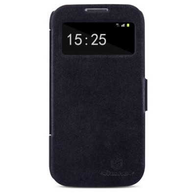 „Nillkin“ Victory juodas odinis s view atverčiamas Samsung Galaxy S4 i9500, i9505 dėklas (dėkliukas, knygutė) / Priedai.lt