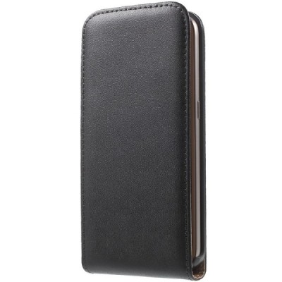 Samsung Galaxy S7 (G930) klasisks ādas vertikāli atvēramais melns maciņš / Vacins.lv