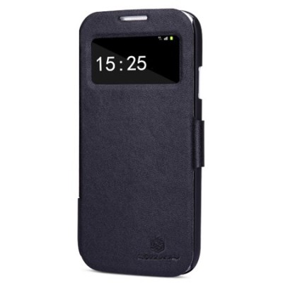 „Nillkin“ Victory juodas odinis s view atverčiamas Samsung Galaxy S4 i9500, i9505 dėklas (dėkliukas, knygutė) / Priedai.lt